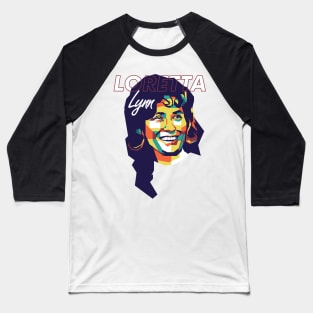 Tribute Loretta Lynn on WPAP Style Baseball T-Shirt